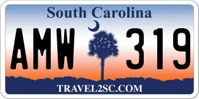 SC license plate AMW319