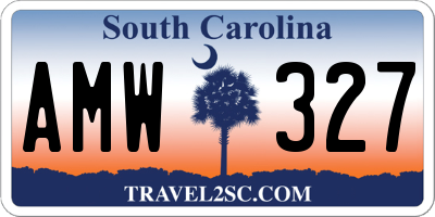 SC license plate AMW327