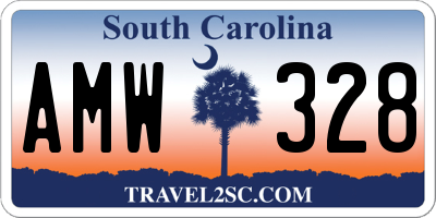 SC license plate AMW328