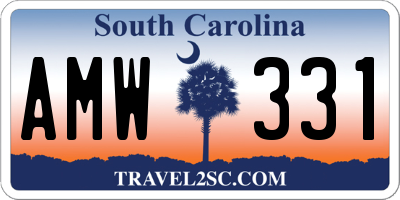 SC license plate AMW331
