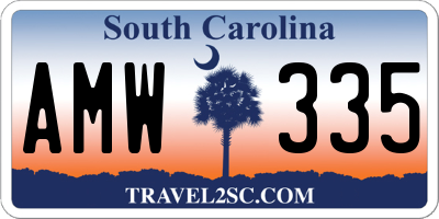 SC license plate AMW335