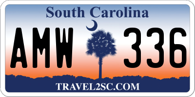 SC license plate AMW336