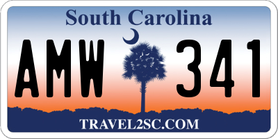 SC license plate AMW341