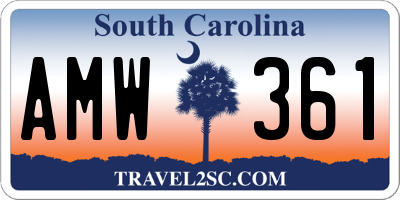 SC license plate AMW361