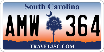 SC license plate AMW364