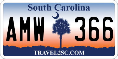 SC license plate AMW366