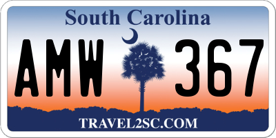 SC license plate AMW367