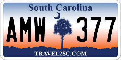 SC license plate AMW377