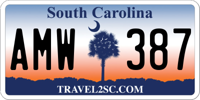 SC license plate AMW387