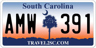 SC license plate AMW391