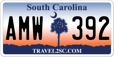 SC license plate AMW392