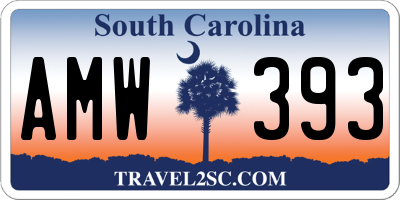 SC license plate AMW393