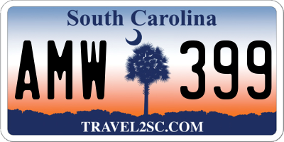 SC license plate AMW399