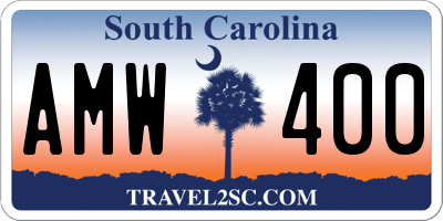SC license plate AMW400