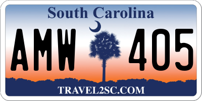 SC license plate AMW405