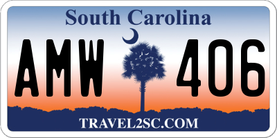 SC license plate AMW406