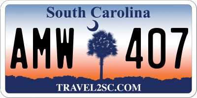 SC license plate AMW407