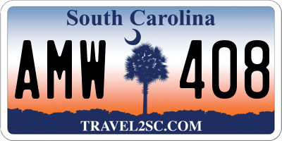 SC license plate AMW408