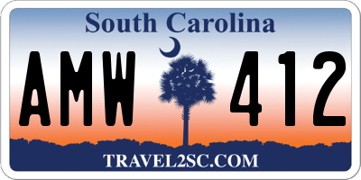 SC license plate AMW412