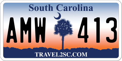 SC license plate AMW413