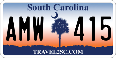 SC license plate AMW415