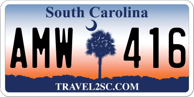 SC license plate AMW416