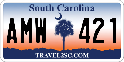 SC license plate AMW421