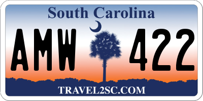 SC license plate AMW422