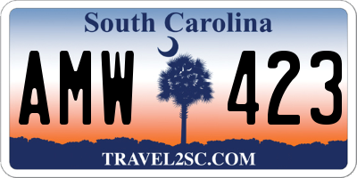 SC license plate AMW423