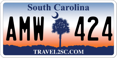 SC license plate AMW424