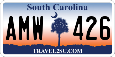 SC license plate AMW426
