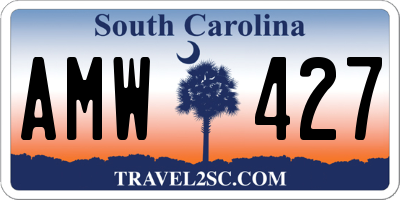 SC license plate AMW427