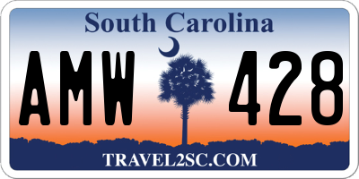 SC license plate AMW428