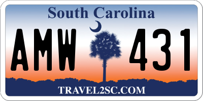 SC license plate AMW431