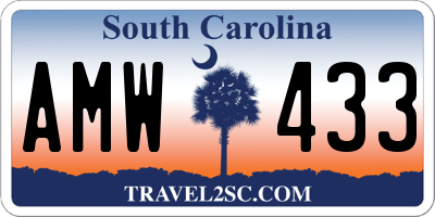 SC license plate AMW433
