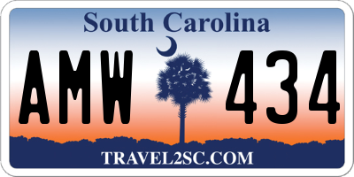 SC license plate AMW434