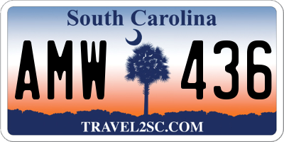 SC license plate AMW436