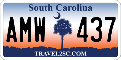 SC license plate AMW437