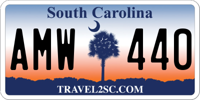 SC license plate AMW440