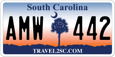 SC license plate AMW442