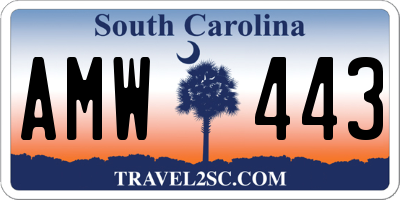 SC license plate AMW443
