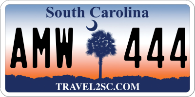 SC license plate AMW444