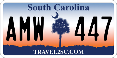 SC license plate AMW447