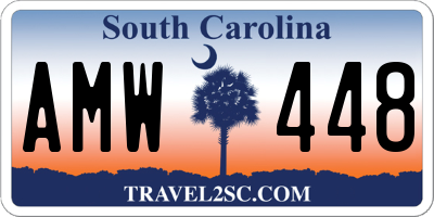 SC license plate AMW448