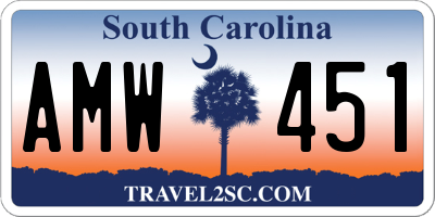 SC license plate AMW451