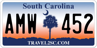 SC license plate AMW452