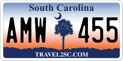 SC license plate AMW455