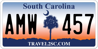 SC license plate AMW457
