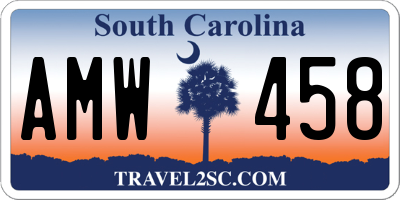 SC license plate AMW458