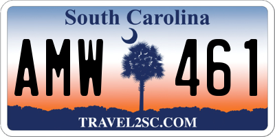 SC license plate AMW461